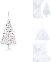 vidaXL Kunstkerstboom - Wit - 180 cm - Met LED-verlichting - Decoratieve kerstboom