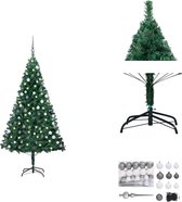 vidaXL Kunstkerstboom 120cm - Met USB-aansluiting - Groen - PVC - Met 380 uiteinden - 150 LEDs - Decoratieve kerstboom