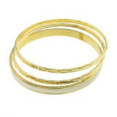 Behave Set armbanden - bangles - bangle armbanden - goud kleur - 3 stuks