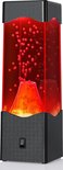 Vulkaan Lamp - Lavalamp - Sfeerverlichting - Nachtlampje - Bedlampje - Kerstmis Cadeau Tip - 23 cm - Draadloos - Zwart