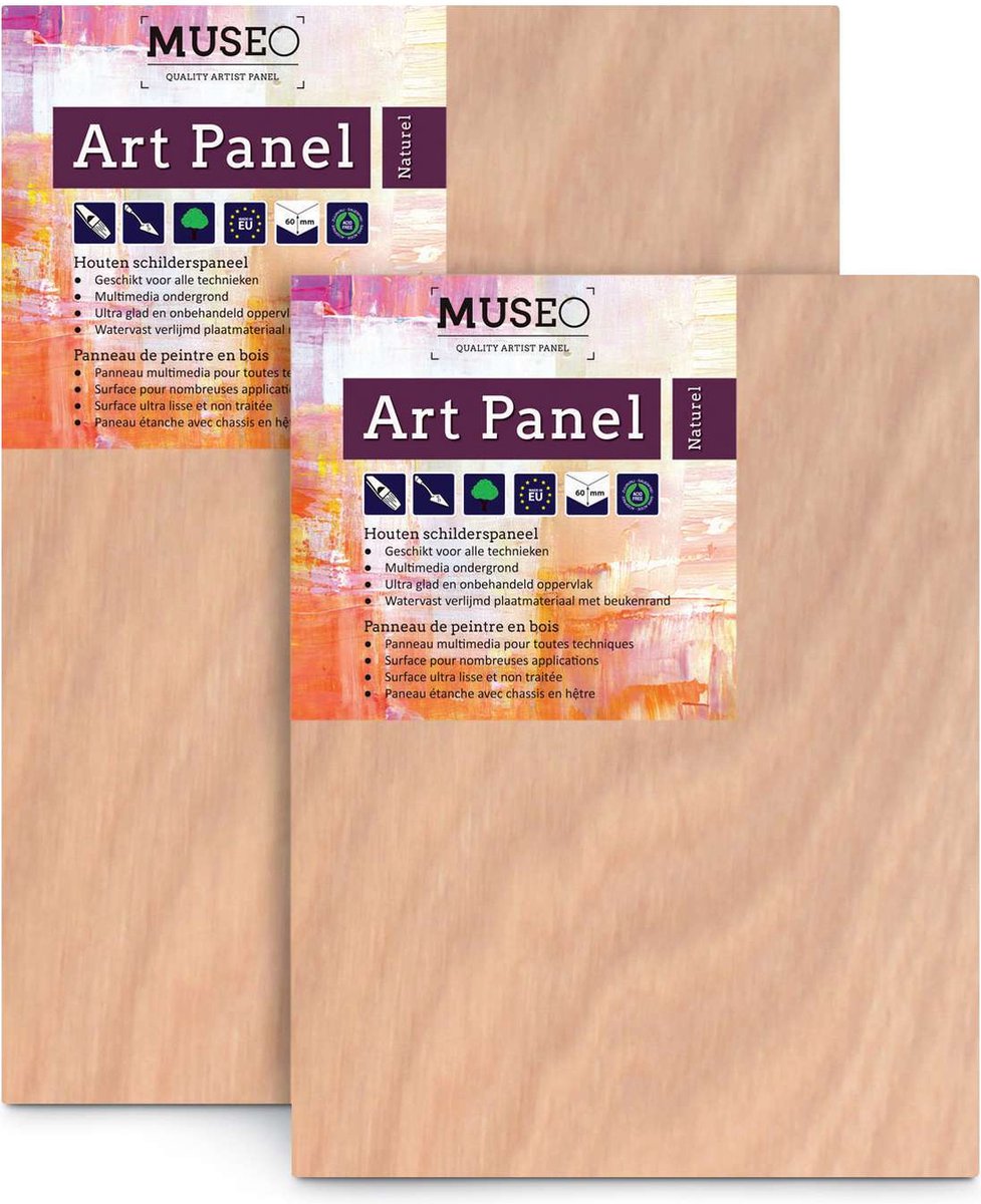 Museo Art Panel Naturel – Houten Schilderspaneel - 40x40cm - 30mm