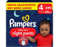 Pampers - Baby Dry Night Pants - Maat 4 - Mega Maandbox - 240 stuks - 9/15 KG