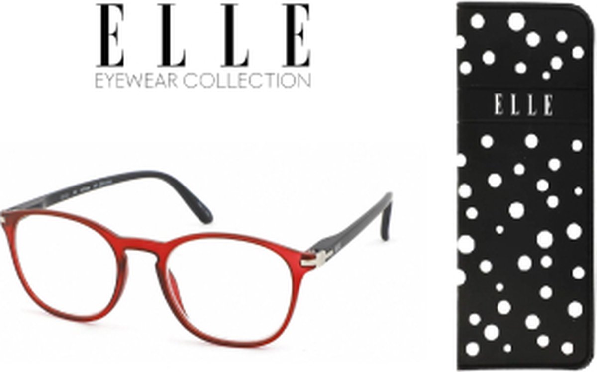 Leesbril Elle Eyewear EL15931-Rood Zwart-+2.00