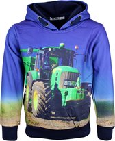 S&C Hoodie blauw Tractor groen Kids & Kind Jongens Blauw - Maat: 86/92