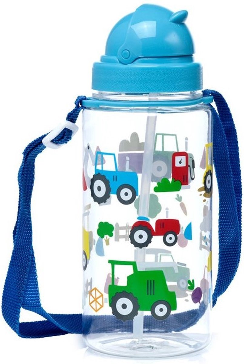 Drinkfles - met rietje - traktor - Puckator