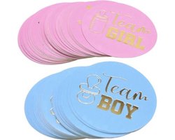 Go Go Gadget - 24 stuks Geboorte Stickers - Sluitzegel voor Jongen/Meisje Geboren - Gender Reveal Babyshower Geboortekaart/Envelop