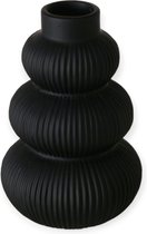 Boltze - Vase - Céramique - Zwart - Maurice - Handgemaakt - 21x14cm