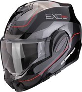 Scorpion Exo-Tech Evo Pro Commuta Black-Silver-Red 2XL - Maat 2XL - Helm