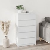 Commode The Living Store - 5 tiroirs - Bois d'ingénierie durable - Dessus robuste - Facile à nettoyer - Fixation murale requise