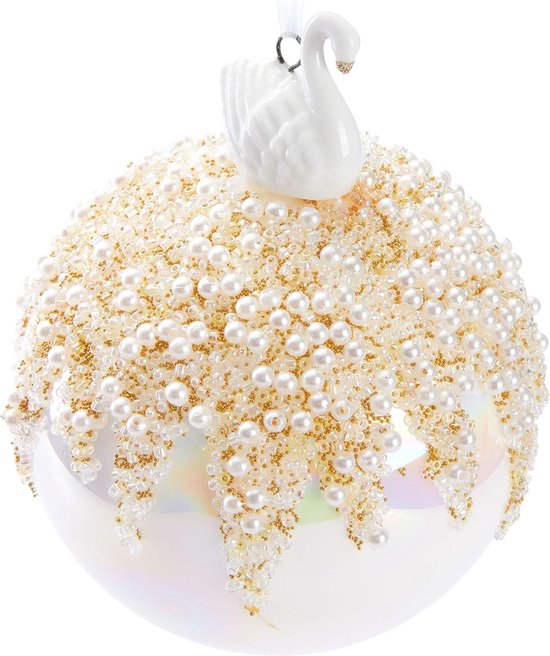 Lot De 20 Perles En Céramique Porcelaine Irisé - 6mm, Couleur Jaune, Pour Création De Bijoux