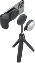 ShiftCam SnapGrip Creator Kit magnetische smartphone accessoires - statief - selfiestick - telefoongrip - ingebouwde powerbank - ringlight - MagSafe compatibel - Midnight (grijs)