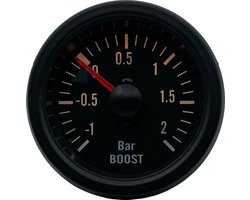 Boost / Turbodruk 2 Bar meter Zwart 12V VD series