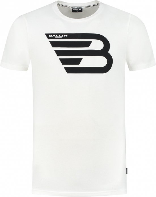 Ballin Amsterdam - Heren Slim fit T-shirts Crewneck SS - Off White - Maat XL