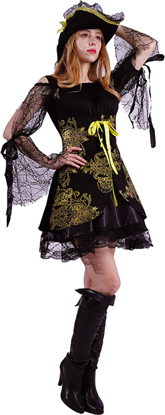 Piraat kostuum dames - Piraten kostuum - Piraten pak - Carnavalskleding - Carnaval kostuum - Dames - Kant - Maat M