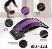 Verstelbare backstretcher voor rugklachten en een goed postuur - Rugtrainer - Massage apparaat - Paars