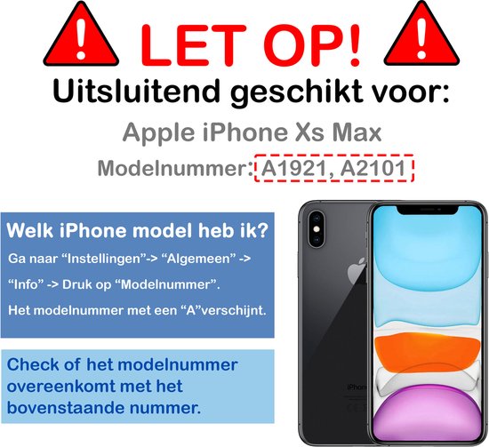 Étui à livre amovible 2 en 1 pour iPhone Xs Max - Étui portefeuille pour iPhone Xs Max avec porte-cartes - Zwart