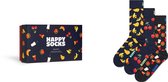 Happy Socks giftbox 3P sokken food blauw & zwart - 41-46