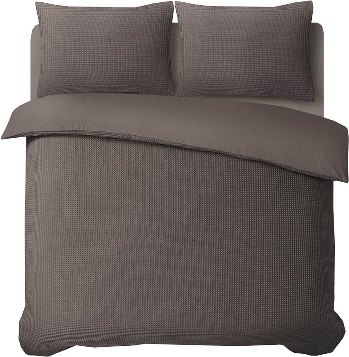 Sleeptime Waffle dekbedovertrek 200 x 220 Taupe