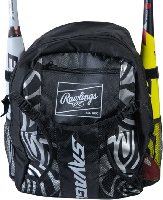 Rawlings GBTBBK Savage Youth Baseball Backpack Color Silver