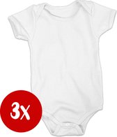 Soft Touch 3x Blanco Soft Touch Rompertje - Wit | 100% katoen - Goede kwaliteit | Baby rompertje met leuke tekst | | kraamcadeau | 3 tot 6 maanden | GRATIS verzending