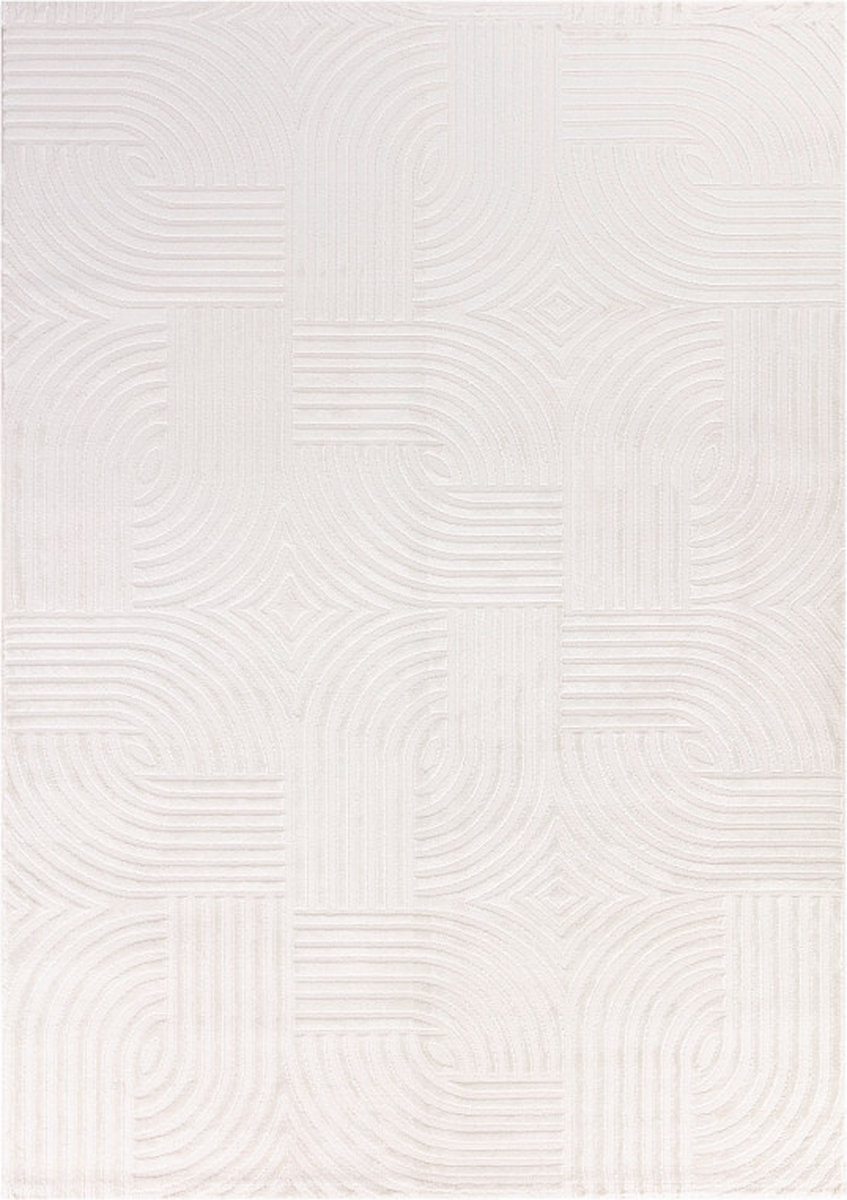 Flycarpets Cara Modern Japandi Architectura Vloerkleed - Creme - 280x370 cm