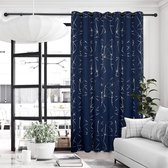 Rideaux Occultants à Bagues, 140 x 290 cm (Largeur x Hauteur), Rideaux Thermiques Occultants Isolants à Motif, Rideaux Opaques pour Salon, Marine, Set de 2