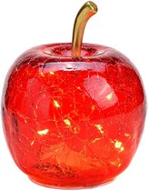 Rode glazen appel met 10 LED
