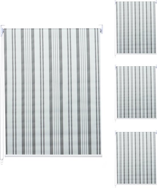 Set van 4 rolgordijnen MCW-D52, raamrolgordijn zij-trekgordijn, 100x160cm ondoorzichtige zonwering ~ grijs/wit