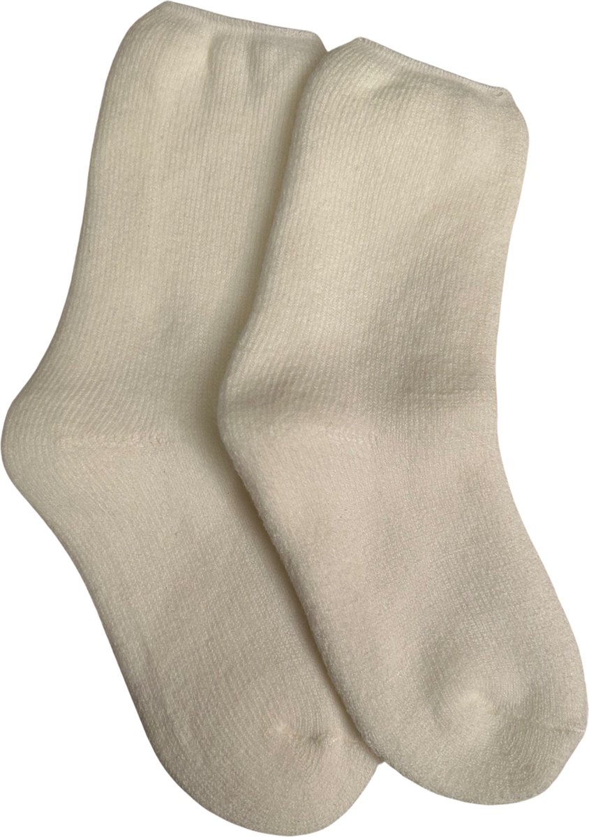 Warmhoudende Fleece Kinderen Sokken / Thermo Sokken / Huissokken | Warmte Sok - Wit