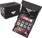 72-delige Make-up koffer - Beauty case - Make-up - Cosmetica - Donker grijs fluweel/velvet - Limited Edition - Zmile Cosmetics