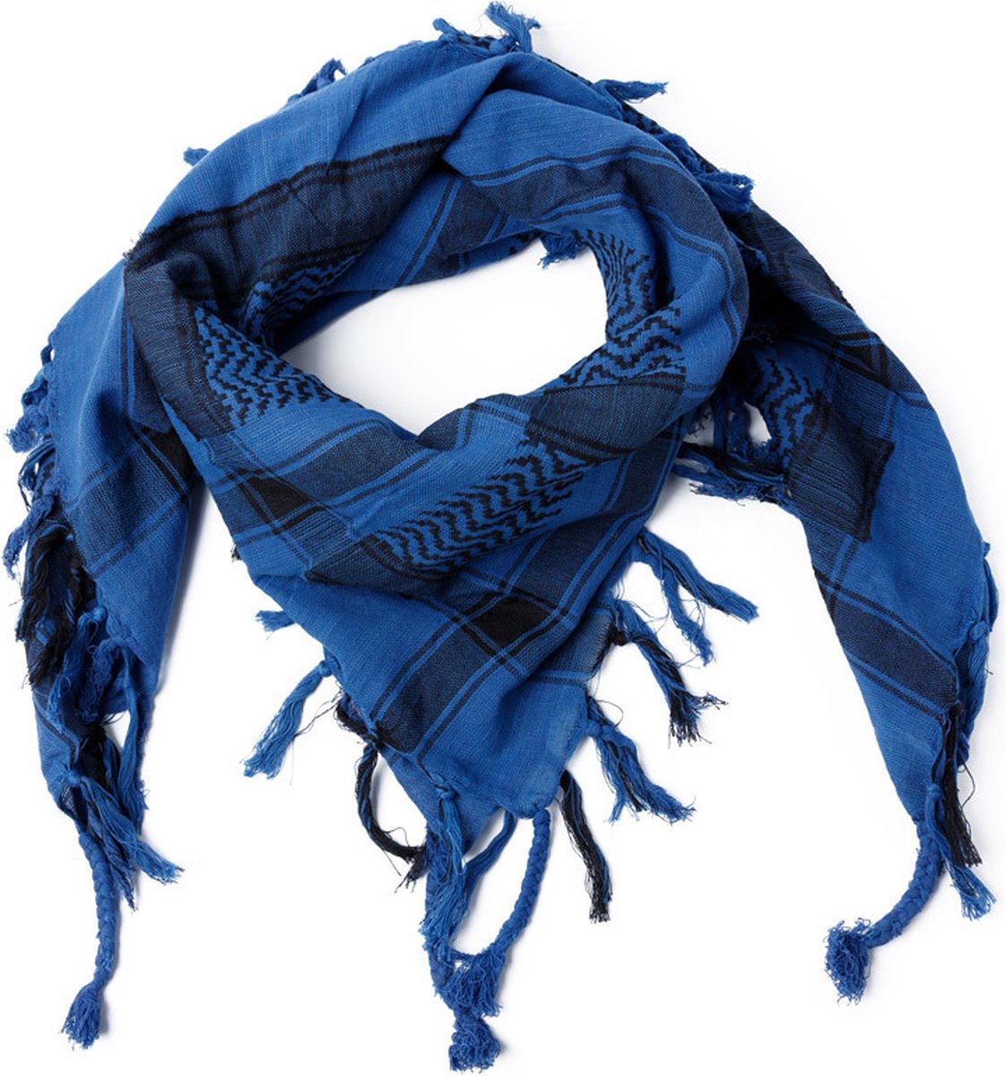 Kufiya - Originele Arafat sjaal - PLO sjaal - Shemagh - Palestijnse sjaal - Blauw Met Zwart - Pali Doek - Hoog Kwaliteit