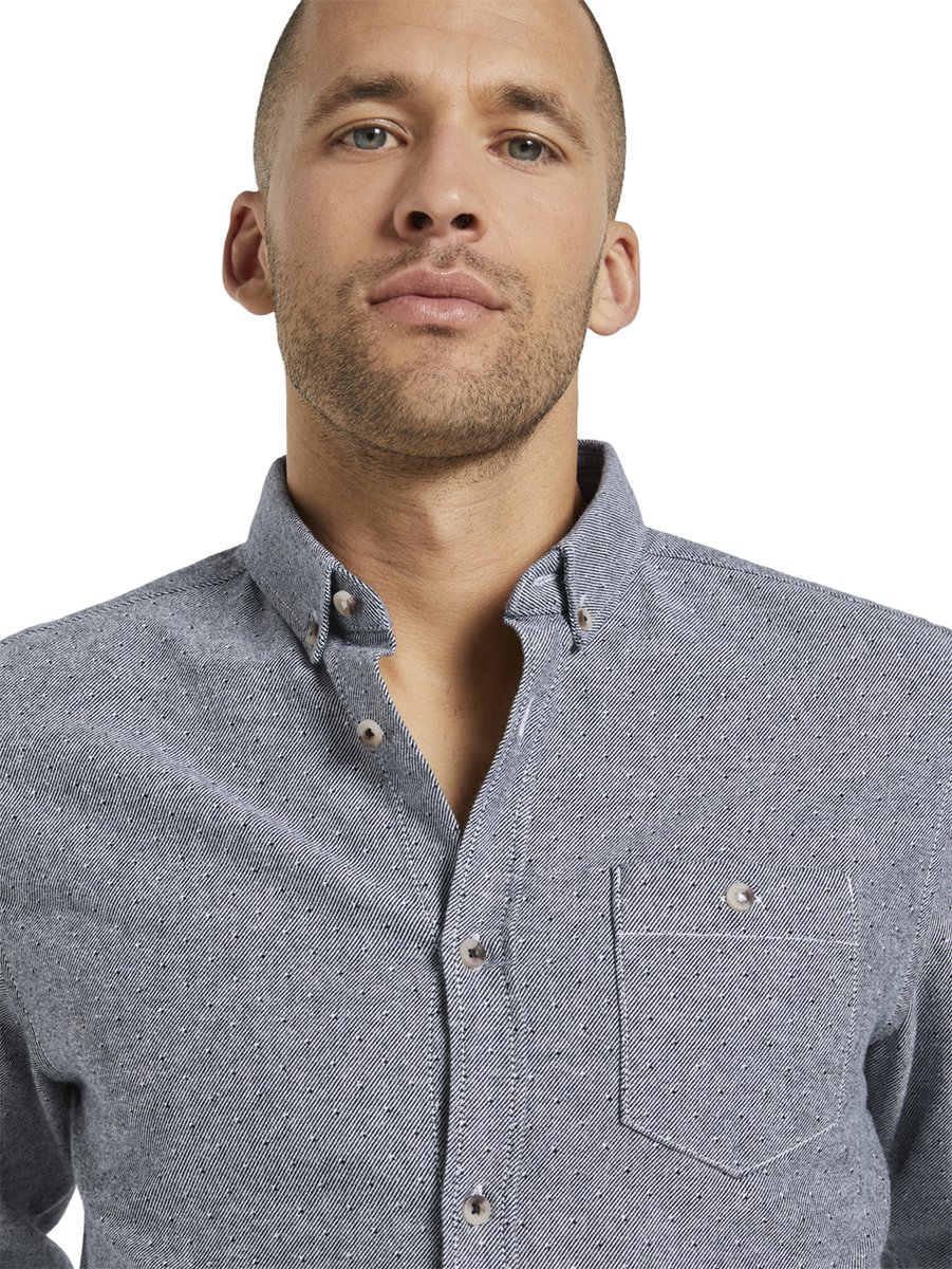 Tom Tailor - Hemd - Maat S - Mannen - 25322 navy whit -