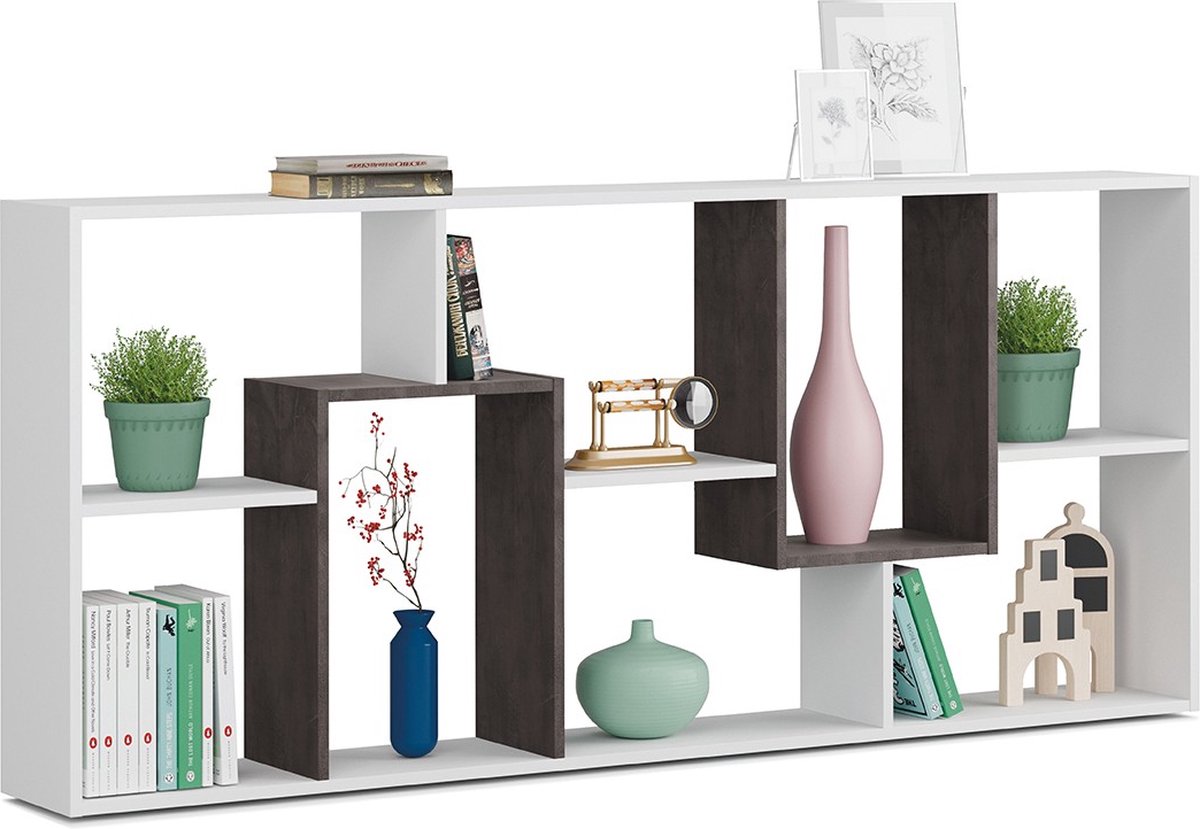 CALICOSY - Boekenkast met 8 vakken en meerdere posities - H180 cm - Kawa