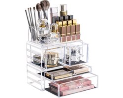 BOTC Make Up Organizer - Skincare Organizer - 4 laden - Organizer Make Up - 29X23.5X13cm - Transparant