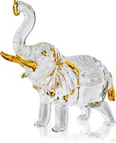 Figurine d'éléphant en cristal avec tronc, ornement d'animaux en Glas , décoration de Table de Collection