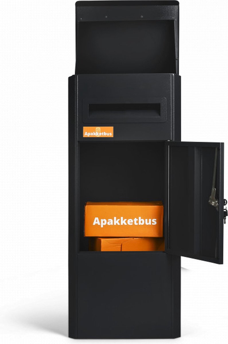 Apakketbus Steady Zwart - Pakketbrievenbus - Pakketbus - Brievenbus - Pakketbox - GRATIS DEMPINGSMAT