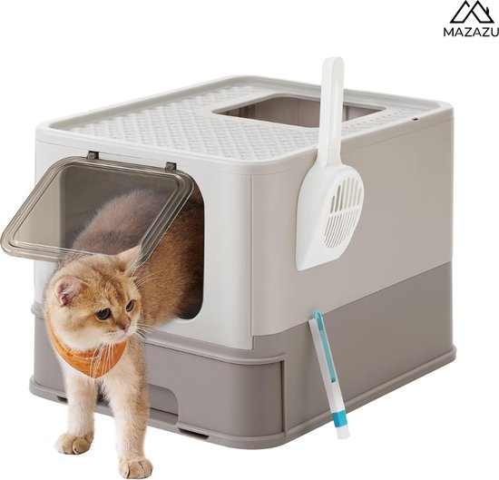 MIRA Home - Kattenbak - Opvouwbaar - Katten - Bak Met Deksel - 54.3x42.2x37.8