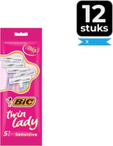 BIC Twin Lady - 5 stuks - Wegwerpscheermesjes - Voordeelverpakking 12 stuks