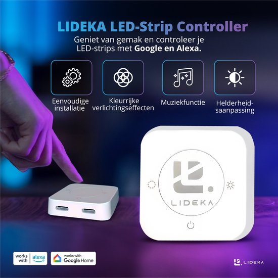 Lideka - TV USB LED Strip 2 Meter RGB - met Afstandsbediening - Gaming Lichtstrip met App - LED-strips - Verlichting - 60 LED Lights - 10mm Breed - Zelfklevend Led Licht - LIDEKA