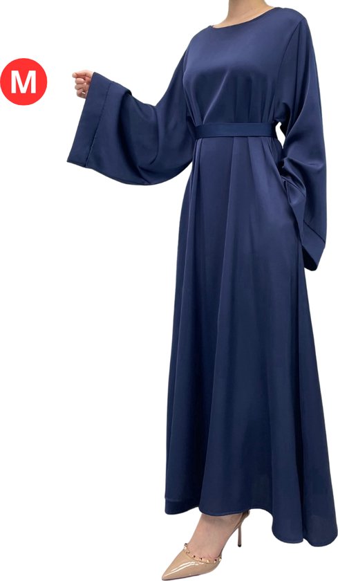 Livano Islamitische Kleding - Abaya - Gebedskleding Dames - Alhamdulillah - Jilbab - Khimar - Vrouw - Marineblauw - Maat M