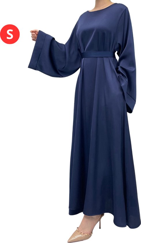 Livano Islamitische Kleding - Abaya - Gebedskleding Dames - Alhamdulillah - Jilbab - Khimar - Vrouw - Marineblauw - Maat S