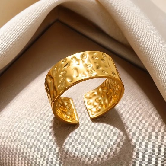 18K Gold Plated Large Vintage Band Ring