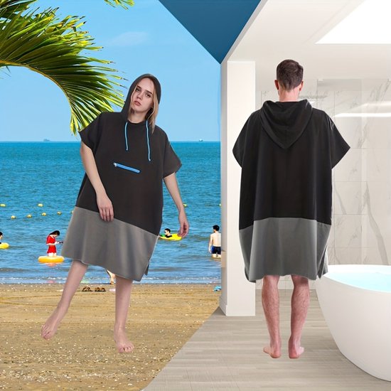 Livano Surf Poncho pour Adultes - Serviette à langer douce - Femme et homme