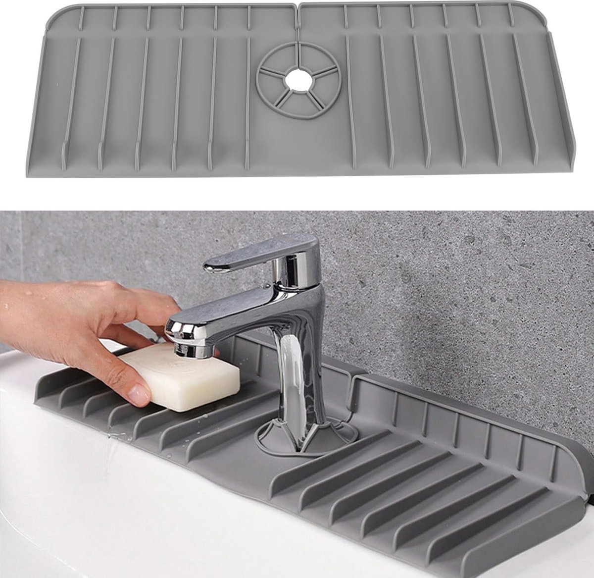 Valentigrl Protection anti-éclaboussures en silicone pour robinet - 37 x 14  cm - Tapis d'évier plus long en silicone pour cuisine et salle de bain :  : Cuisine et Maison
