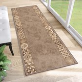 Tapiso Antislip Rubber Loper Vloerkleed Mat Bruin Oriental Gang Woonkamer Rubbermat Tapijt Maat- 80x300