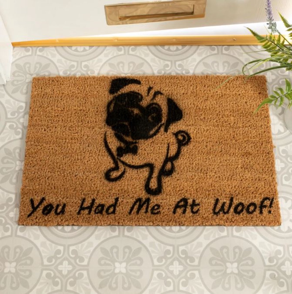 MadDeco - deurmat - You had me at Woof - kokosvezel - 60x40 cm