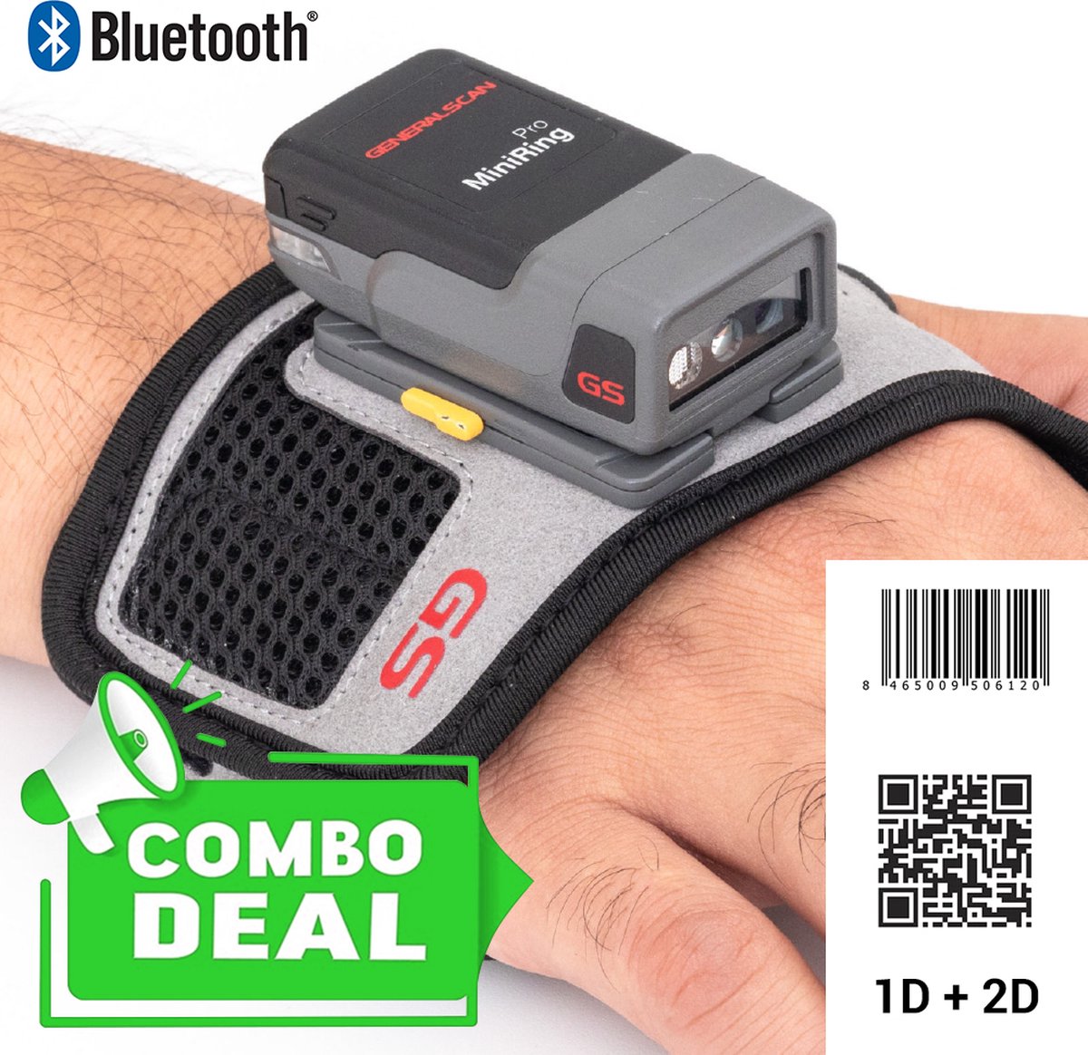 Generalscan GS R3521 with Scan Glove - Bluetooth 2D Barcode scanner - Combi Deal - 2D-barcodes - Handscanner