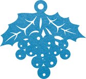 Kerstbes vilt onderzetter - Lichtblauw - 6 stuks - 10 x 10 cm - Tafeldecoratie - Glas onderzetter - Valentijn - Cadeau - Woondecoratie - Tafelbescherming - Onderzetters voor glazen - Keukenbenodigdheden - Woonaccessoires - Tafelaccessoires