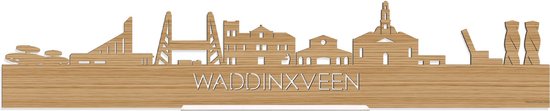 Standing Skyline Waddinxveen Bamboe hout - 40 cm - Woon decoratie om neer te zetten en om op te hangen - Meer steden beschikbaar - Cadeau voor hem - Cadeau voor haar - Jubileum - Verjaardag - Housewarming - Aandenken aan stad - WoodWideCities