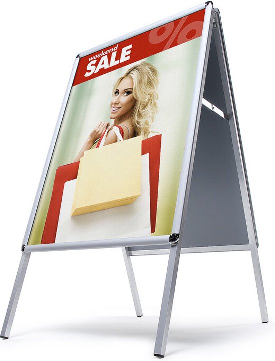 Kunststof display frame - rood - spitse hoek